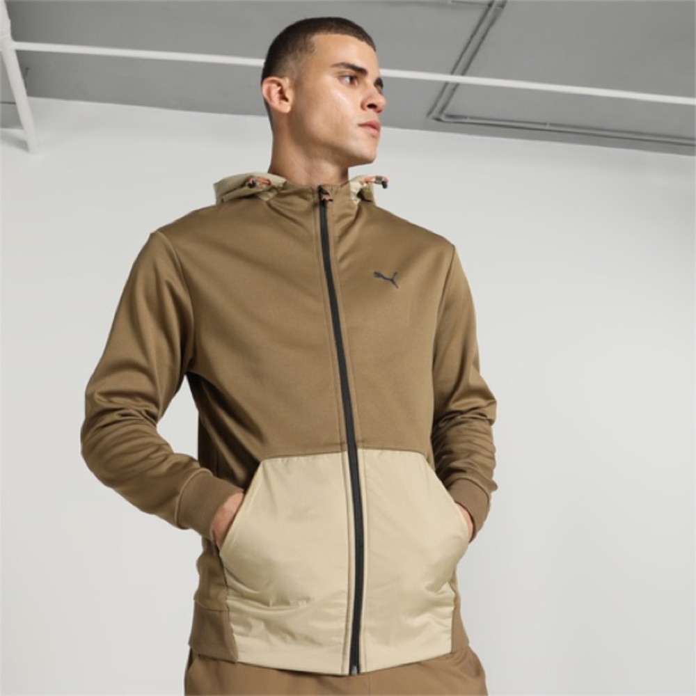 NEW Puma Men’s Open Road Full Zip Hoodie  Chocolate Chip Brown DryCell M